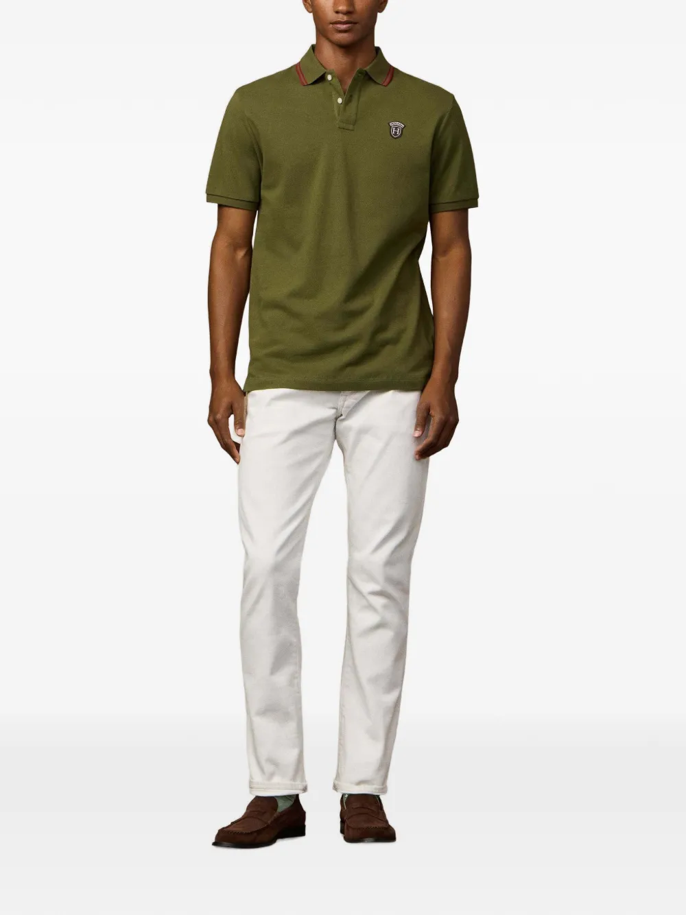 Hackett London Poloshirt met badge Groen