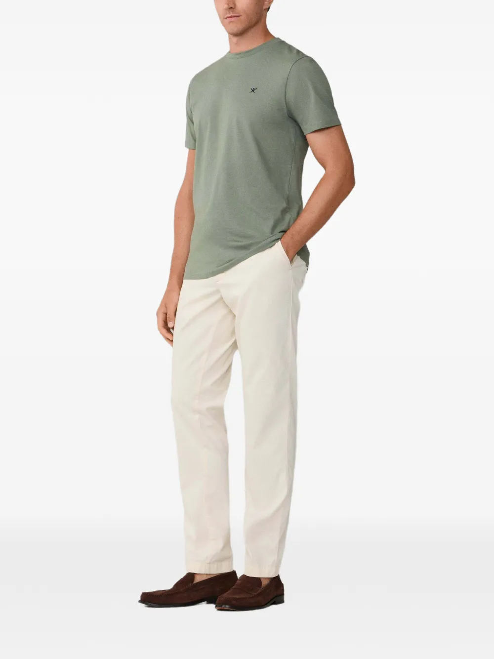 Hackett London Sanderson broek met riemlus Beige