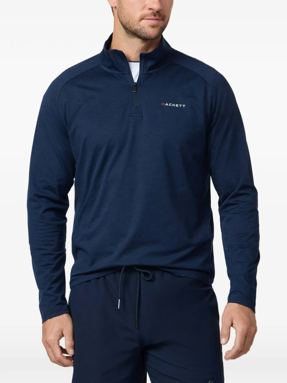 Hackett Quarter-zip Sweatshirt In Blue