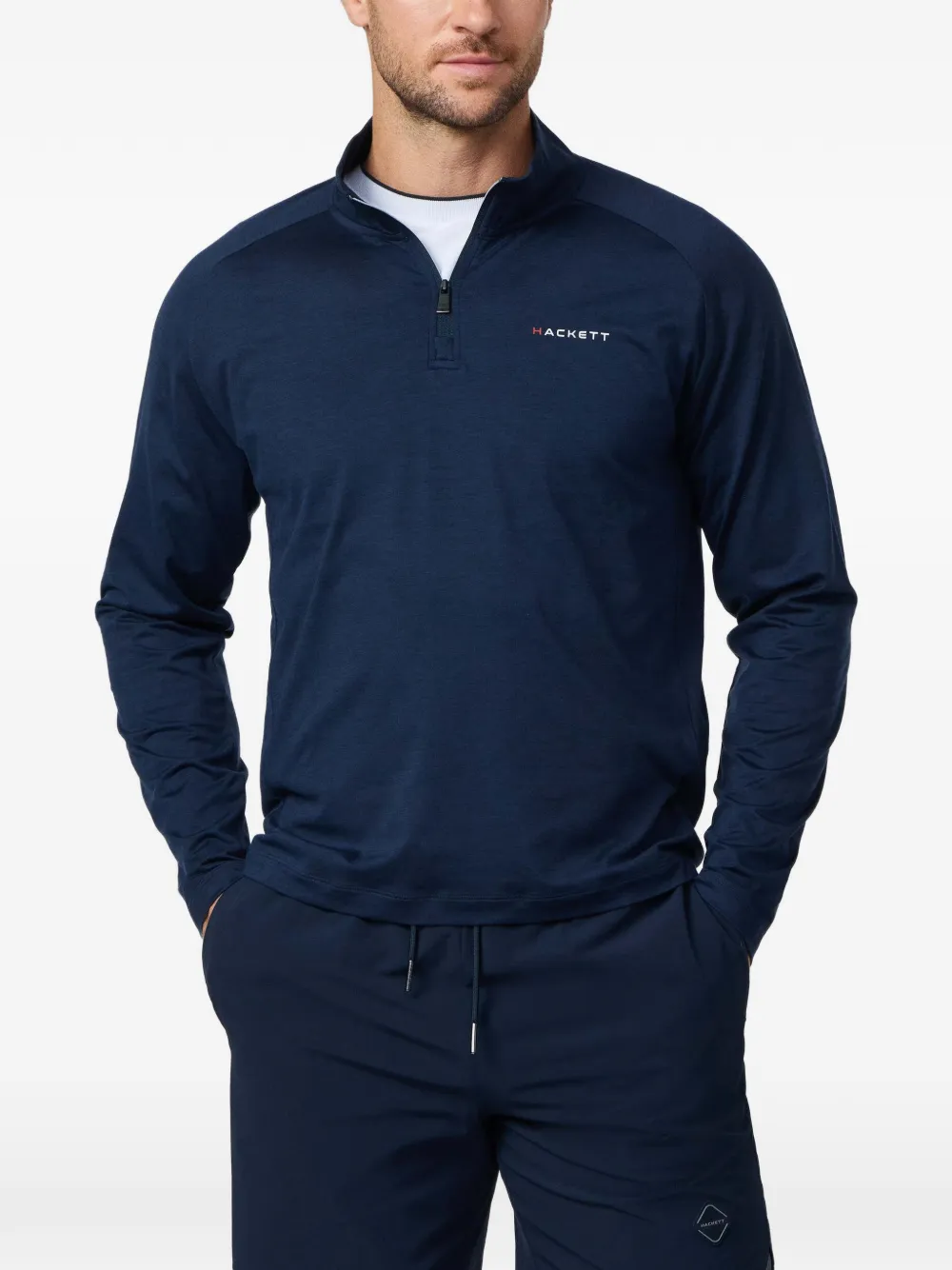 Hackett Quarter-zip Sweatshirt In Blue