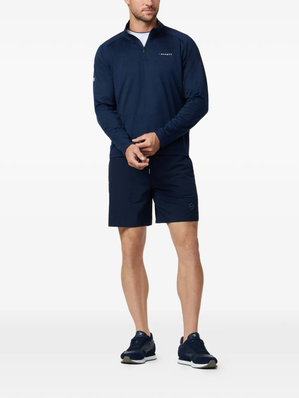 Hackett Quarter-zip Sweatshirt In Blue