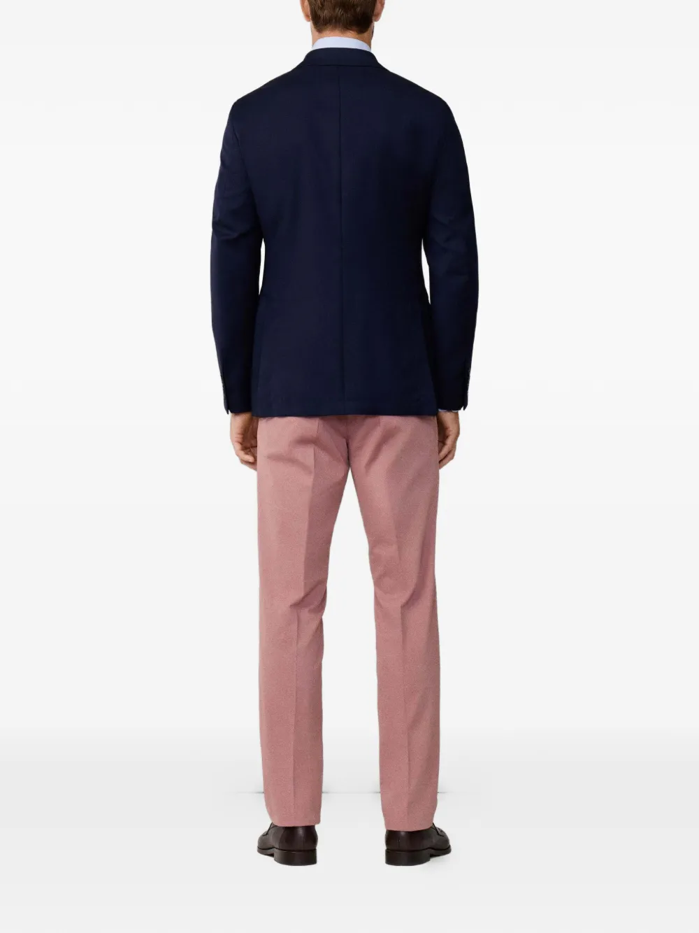 Hackett London Wollen hopsack blazer Blauw