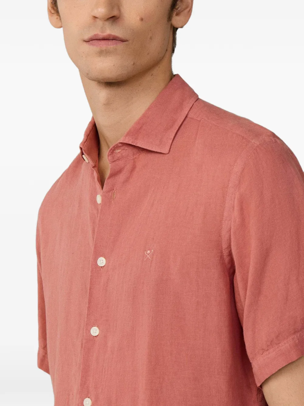 Hackett London Linnen overhemd Rood