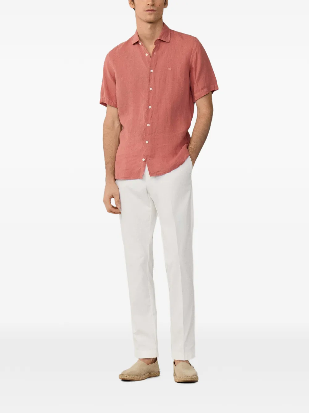 Hackett London Linnen overhemd Rood
