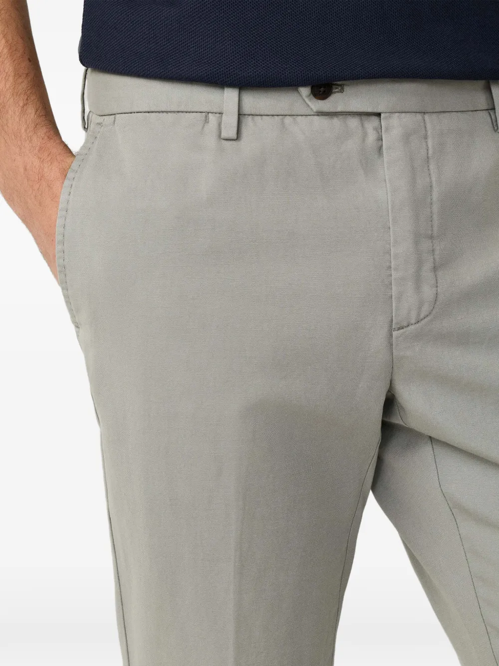 Hackett London Kensington slim-fit linnen chino Grijs