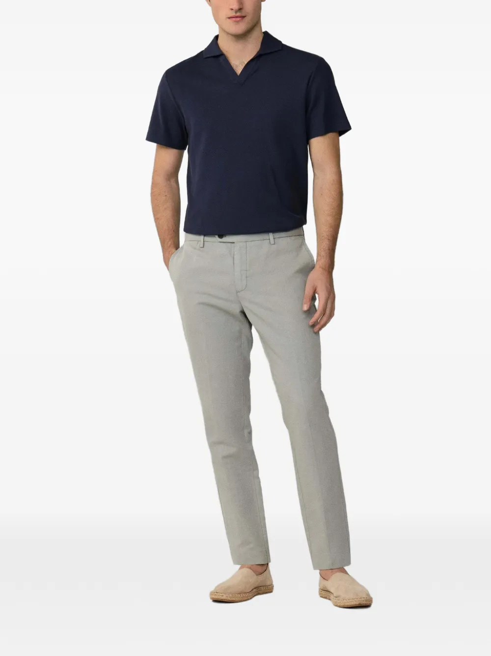 Hackett London Kensington slim-fit linnen chino Grijs