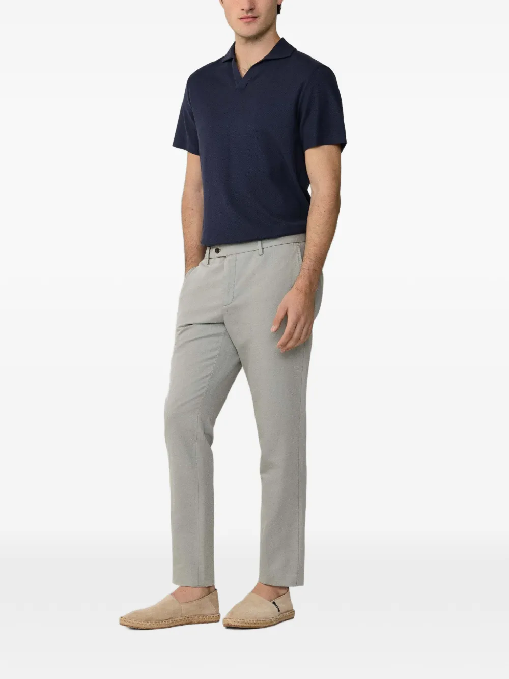 Hackett London Kensington slim-fit linnen chino Grijs