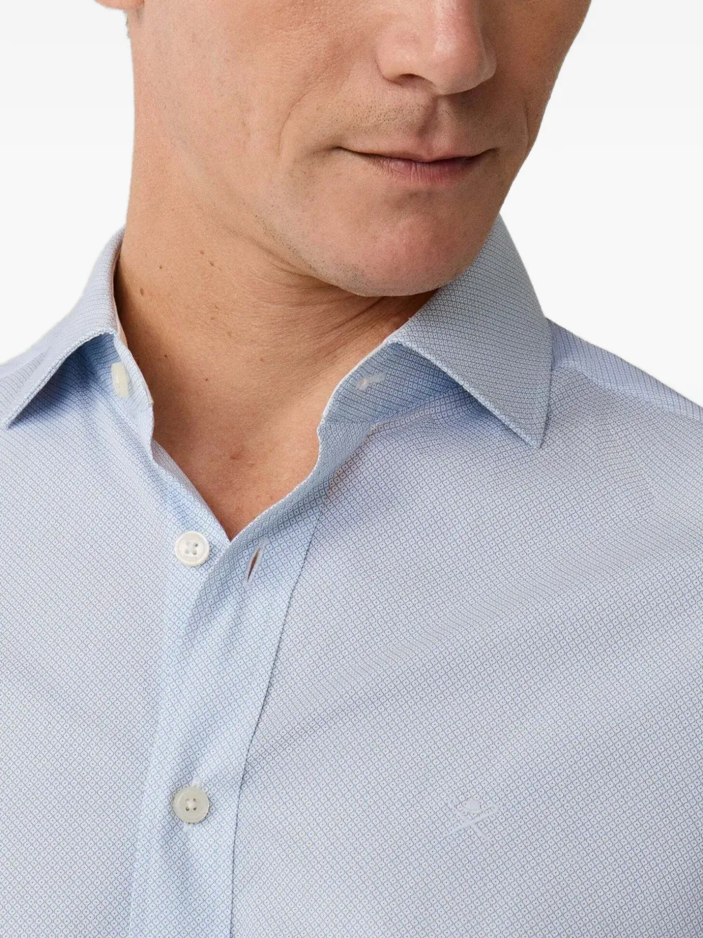 Hackett London Katoenen overhemd met geometrische print Blauw