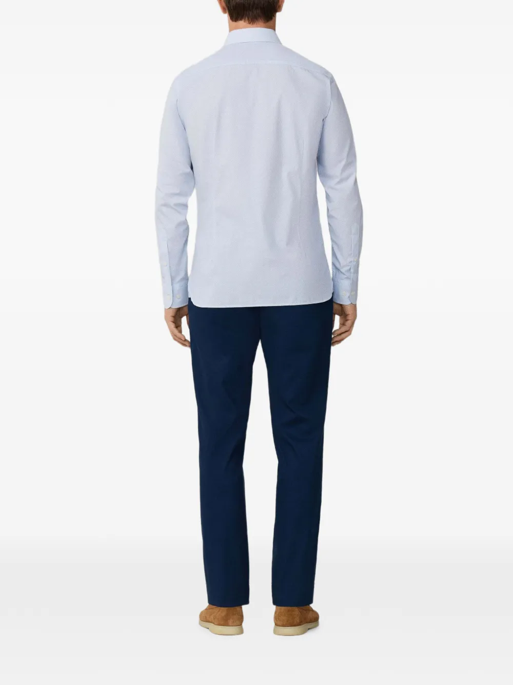 Hackett London Katoenen overhemd met geometrische print Blauw