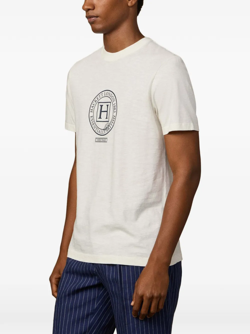 Hackett London Heritage H T-shirt met logoprint Wit