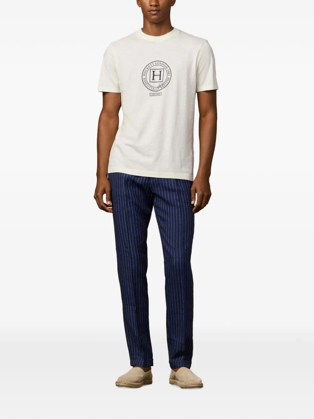 Hackett London Heritage H T-shirt met logoprint Wit