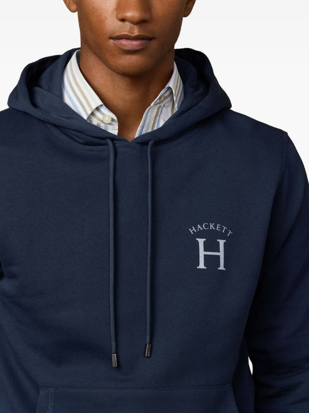 Hackett London Hoodie met logoprint Blauw