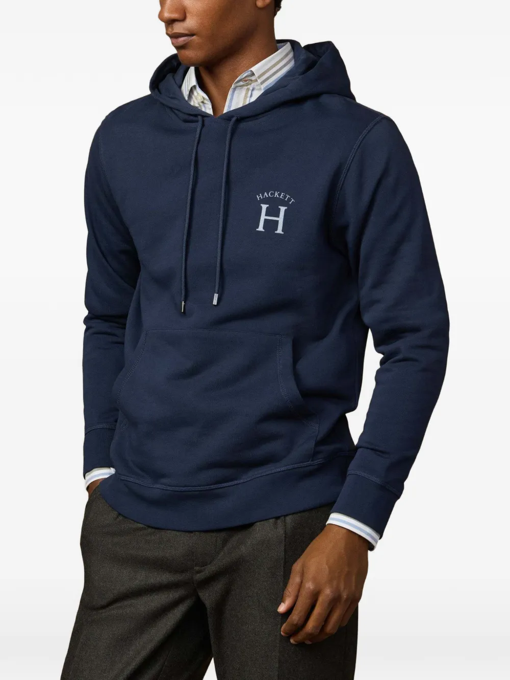 Hackett London Hoodie met logoprint Blauw