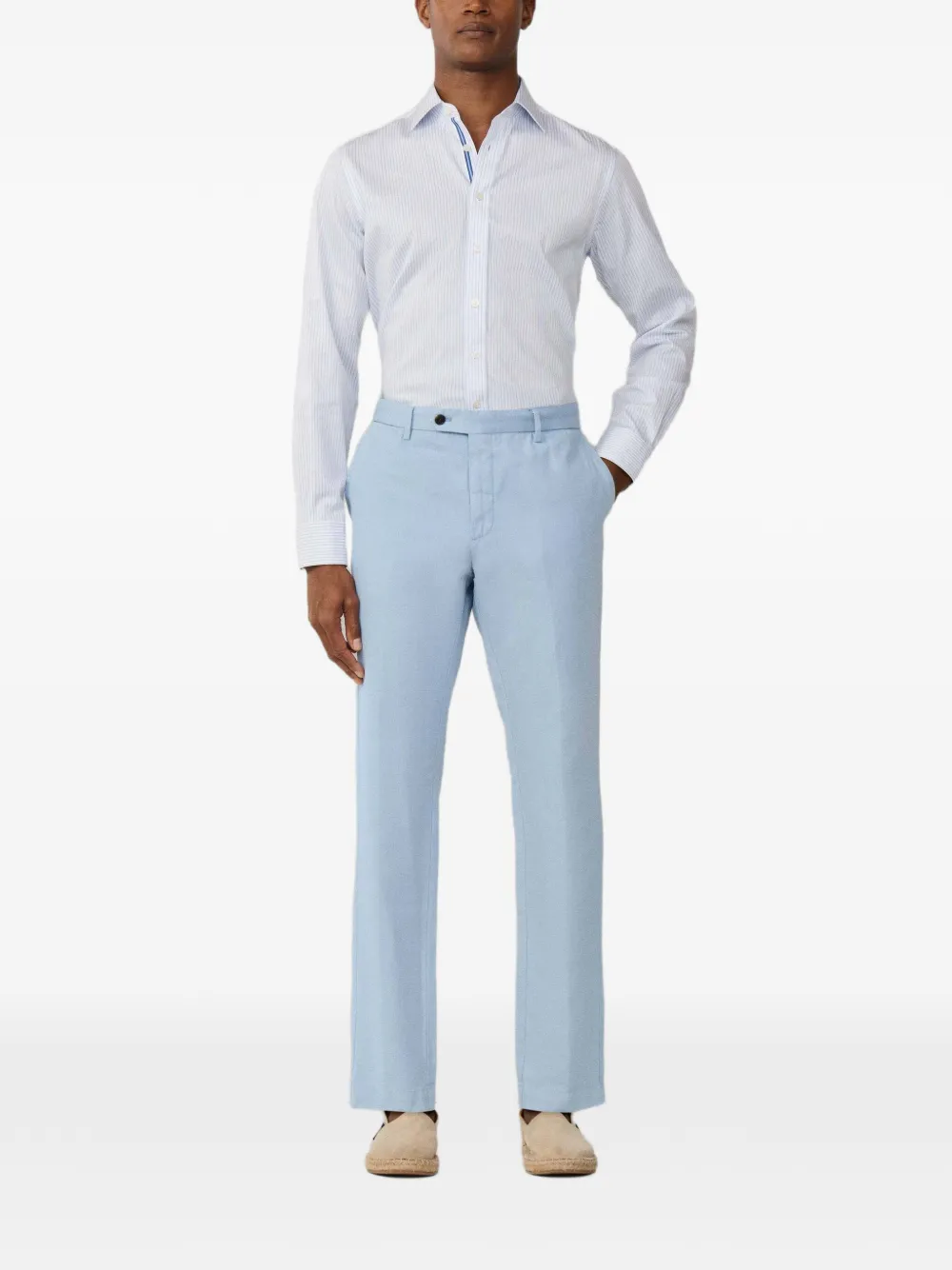 Hackett London Kensington broek met riemlus Blauw