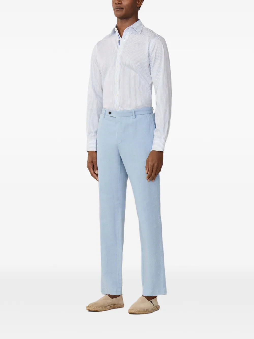 Hackett London Kensington broek met riemlus Blauw
