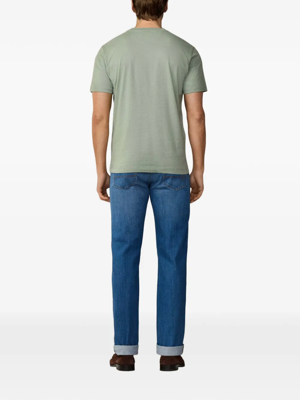 Hackett London T-shirt met colourblocking Groen