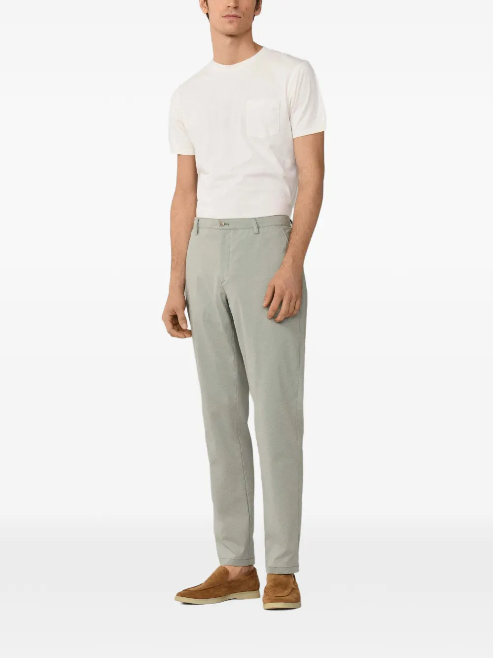 Hackett London Light Comfort geplooide broek Groen