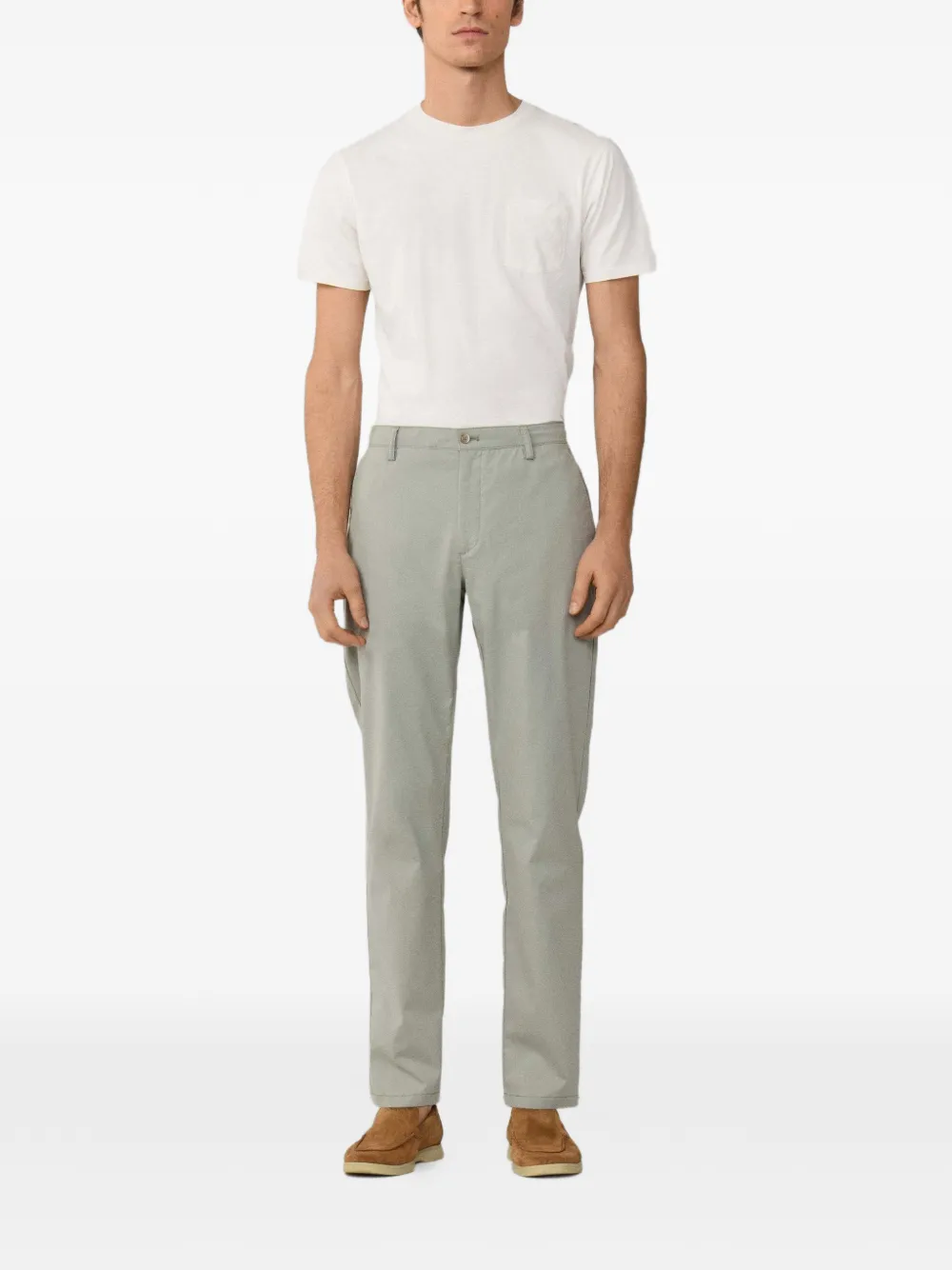 Hackett London Light Comfort geplooide broek Groen
