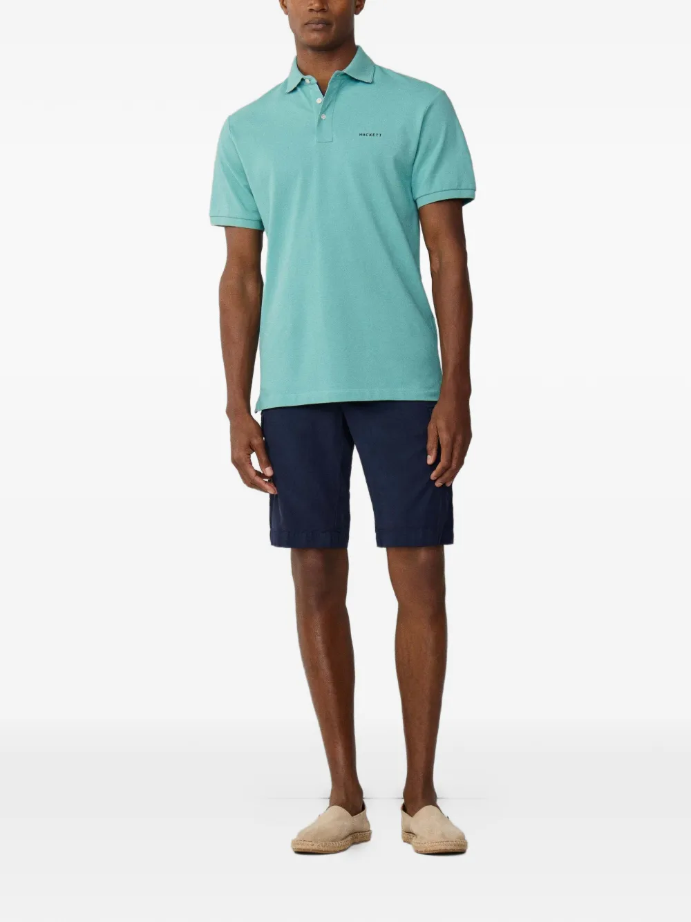 Hackett London Piqué poloshirt met borduurwerk Groen