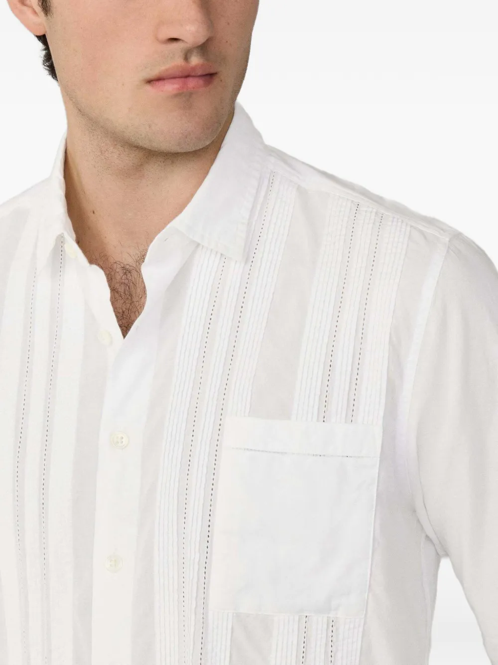 Hackett Buttoned Pocket Shirt In White