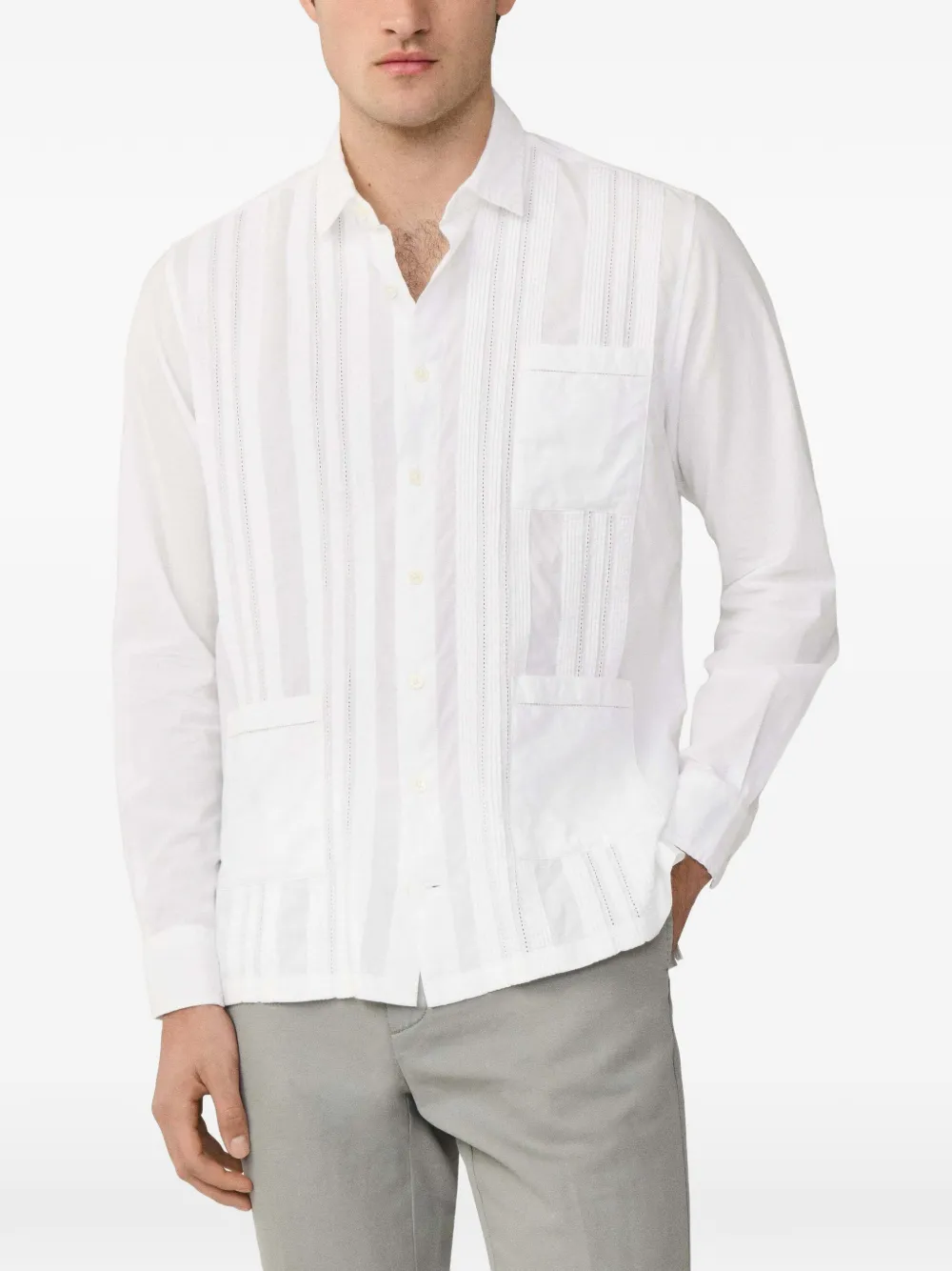 Hackett Buttoned Pocket Shirt In White