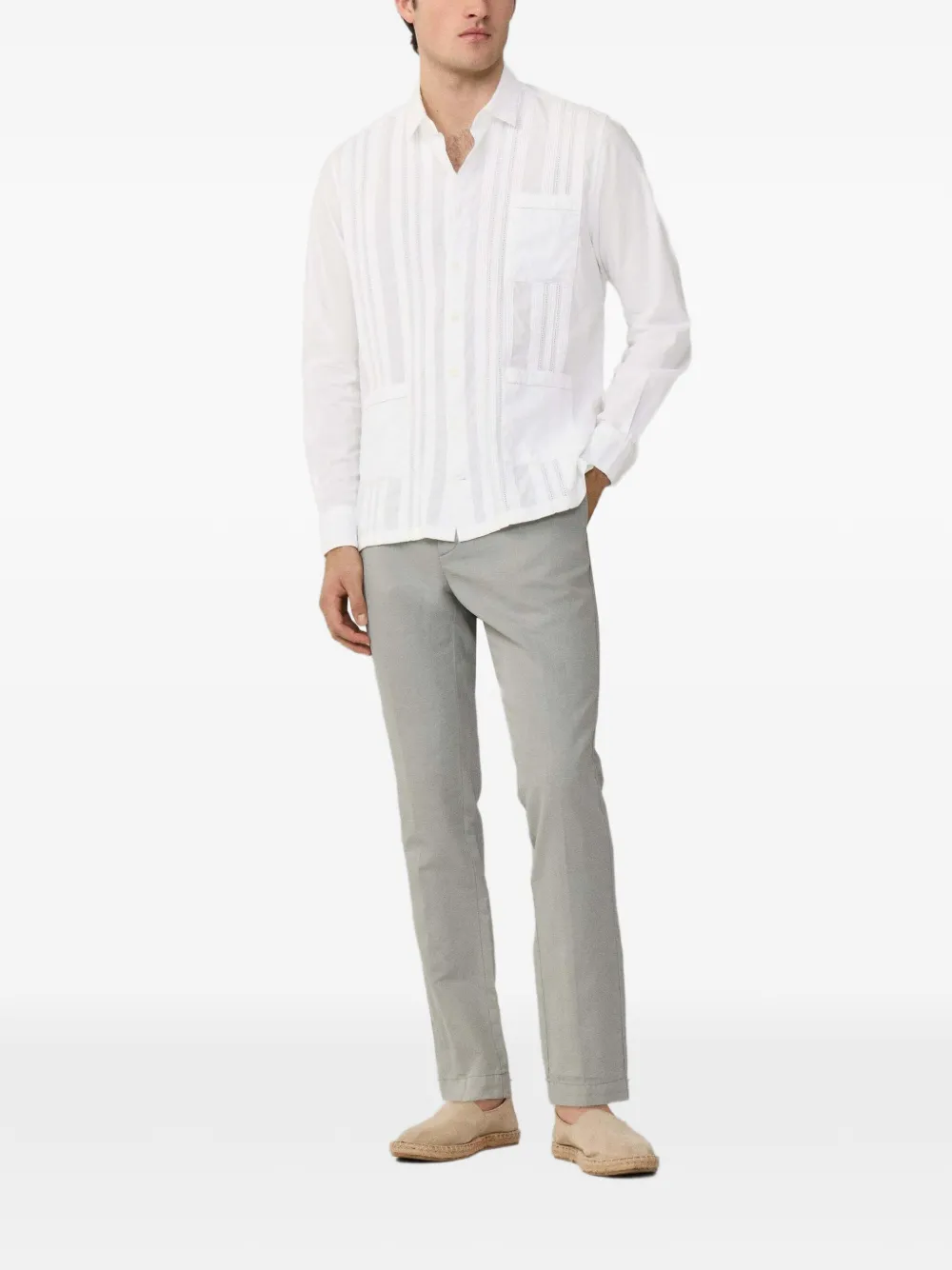 Hackett Buttoned Pocket Shirt In White