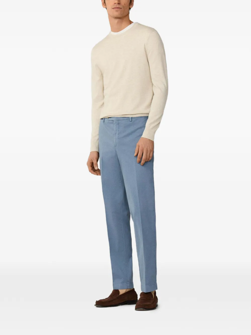 Hackett London Sanderson stretch-katoenen chino Blauw
