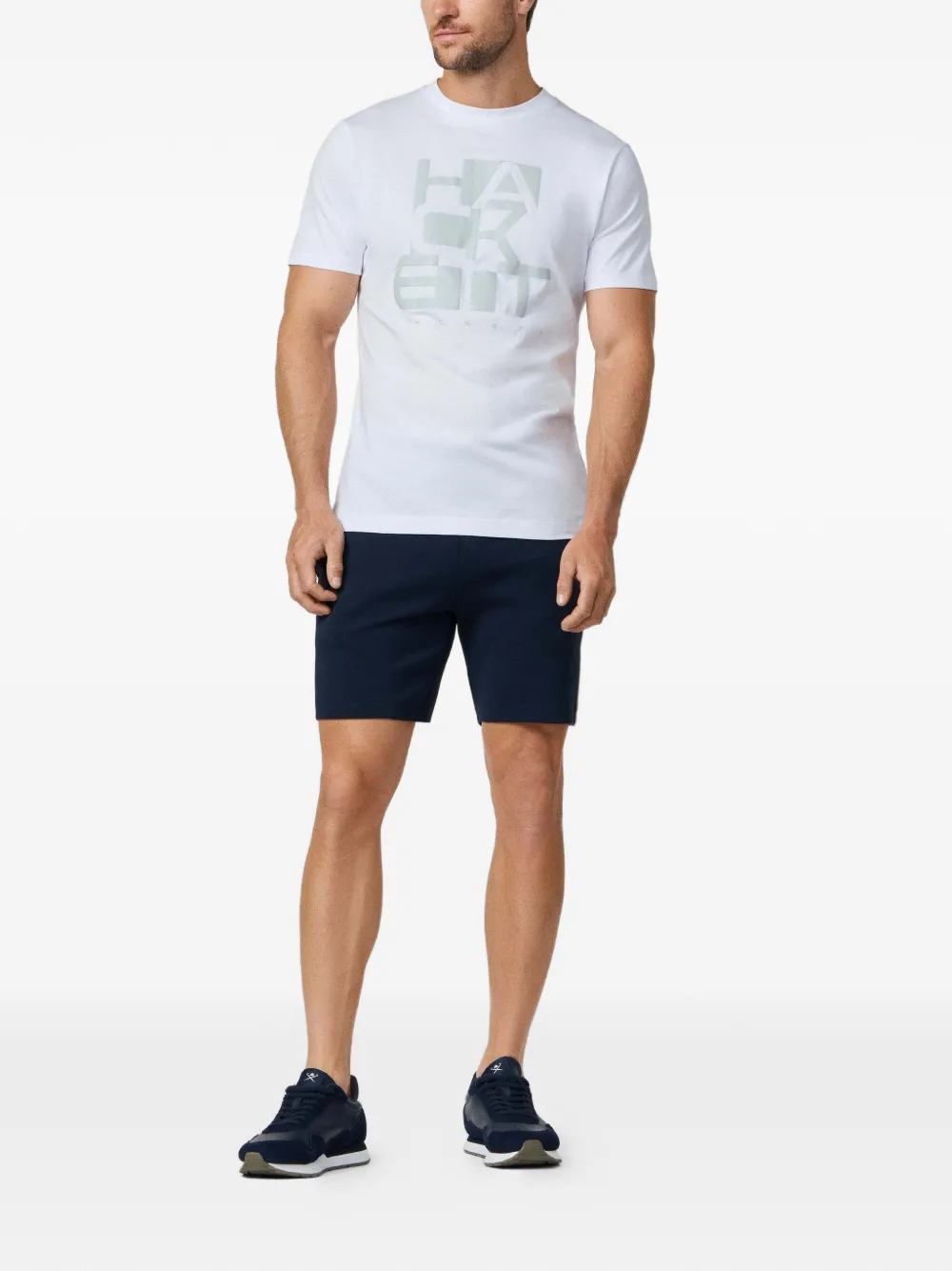 Hackett London Shorts met logoprint Blauw