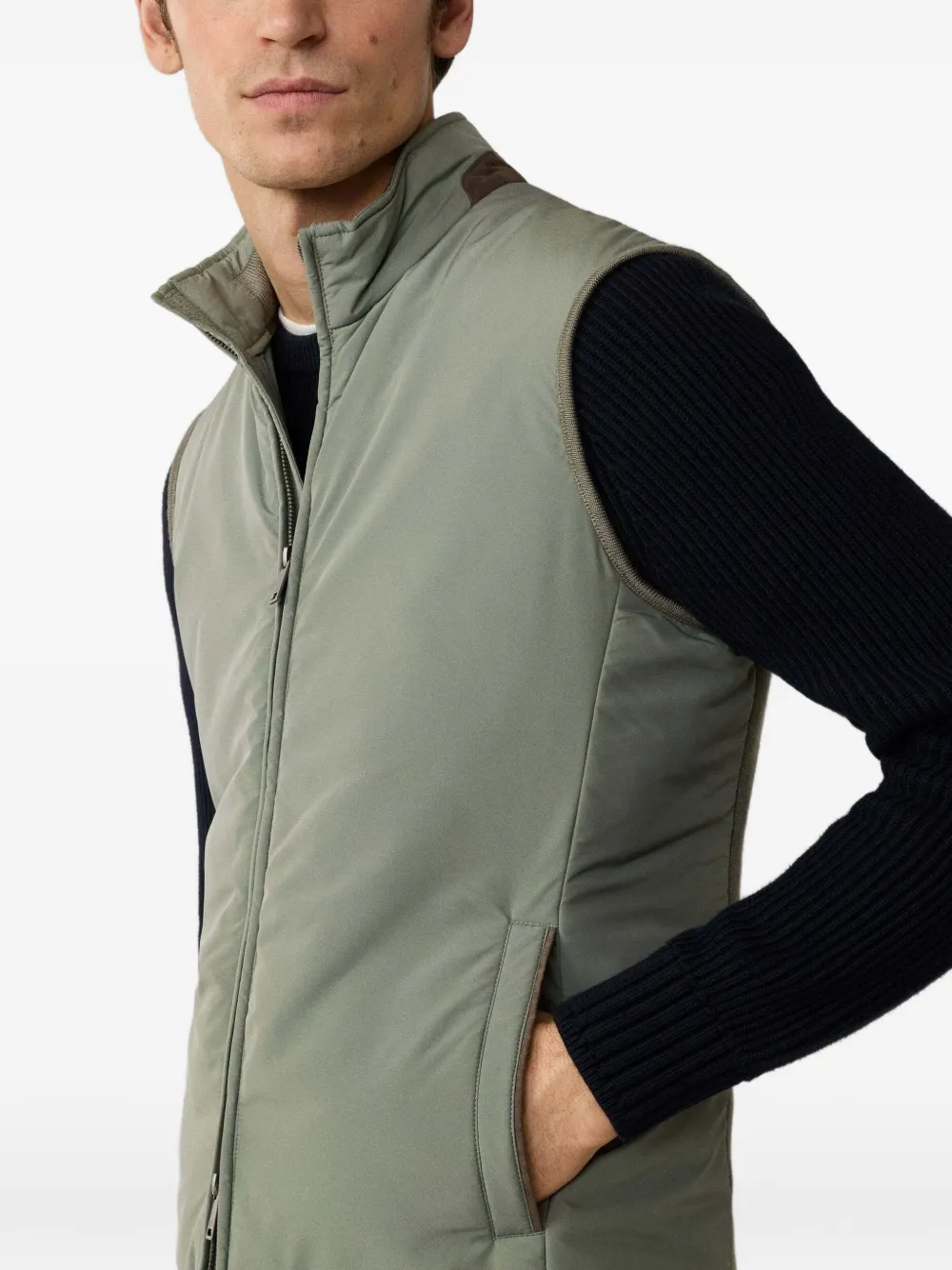 Hackett London Windsor gilet van imitatiesuède Groen