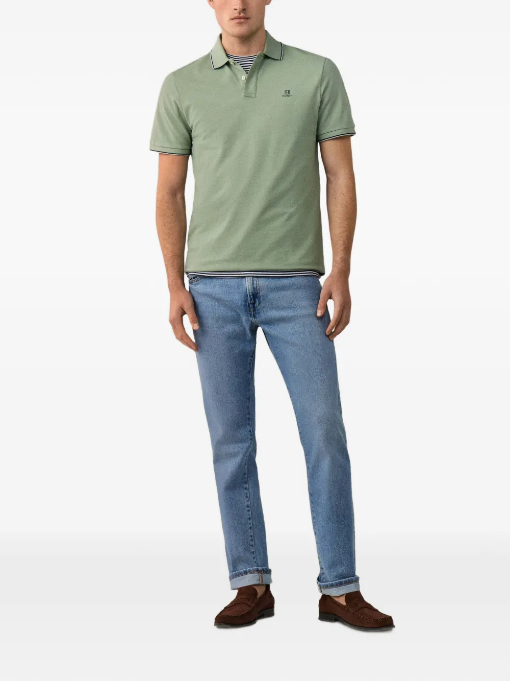 Hackett London Heritage H poloshirt met afwerking Groen