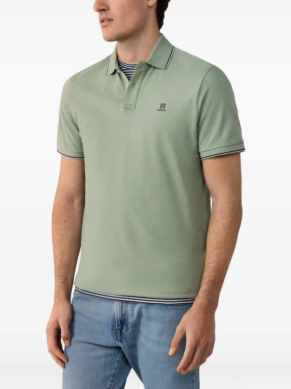 Hackett London Heritage H poloshirt met afwerking Groen