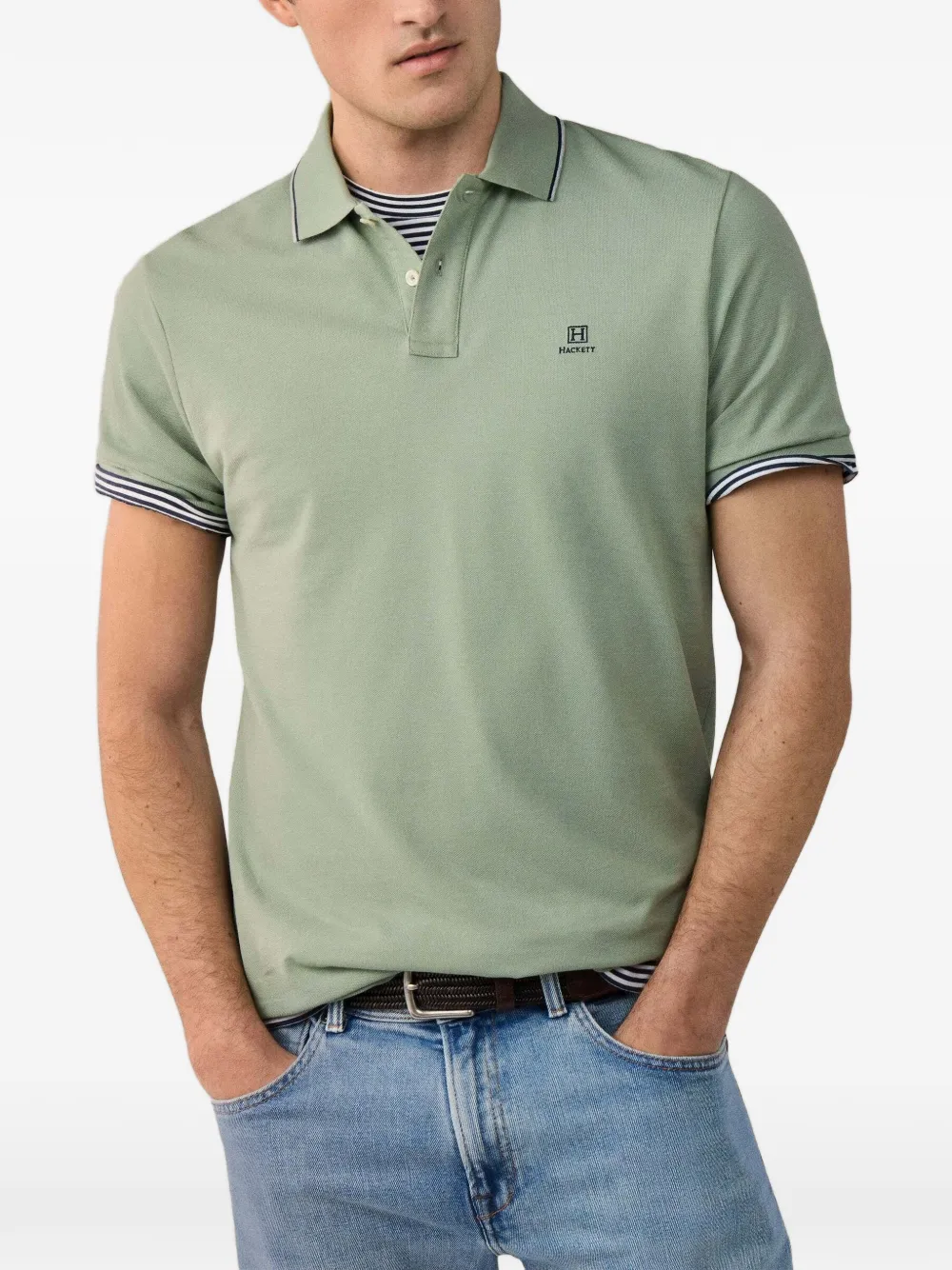 Hackett London Heritage H poloshirt met afwerking Groen