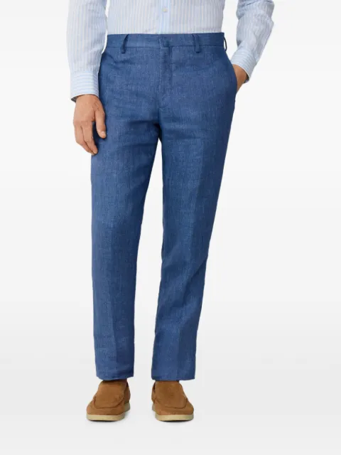 Hackett London delavé-weave linen trousers