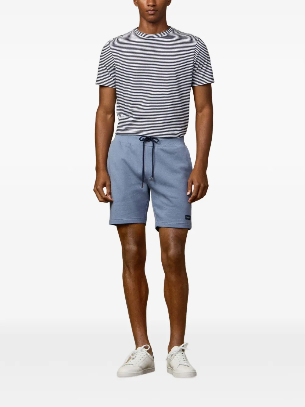 Hackett London Shorts met logopatch Blauw