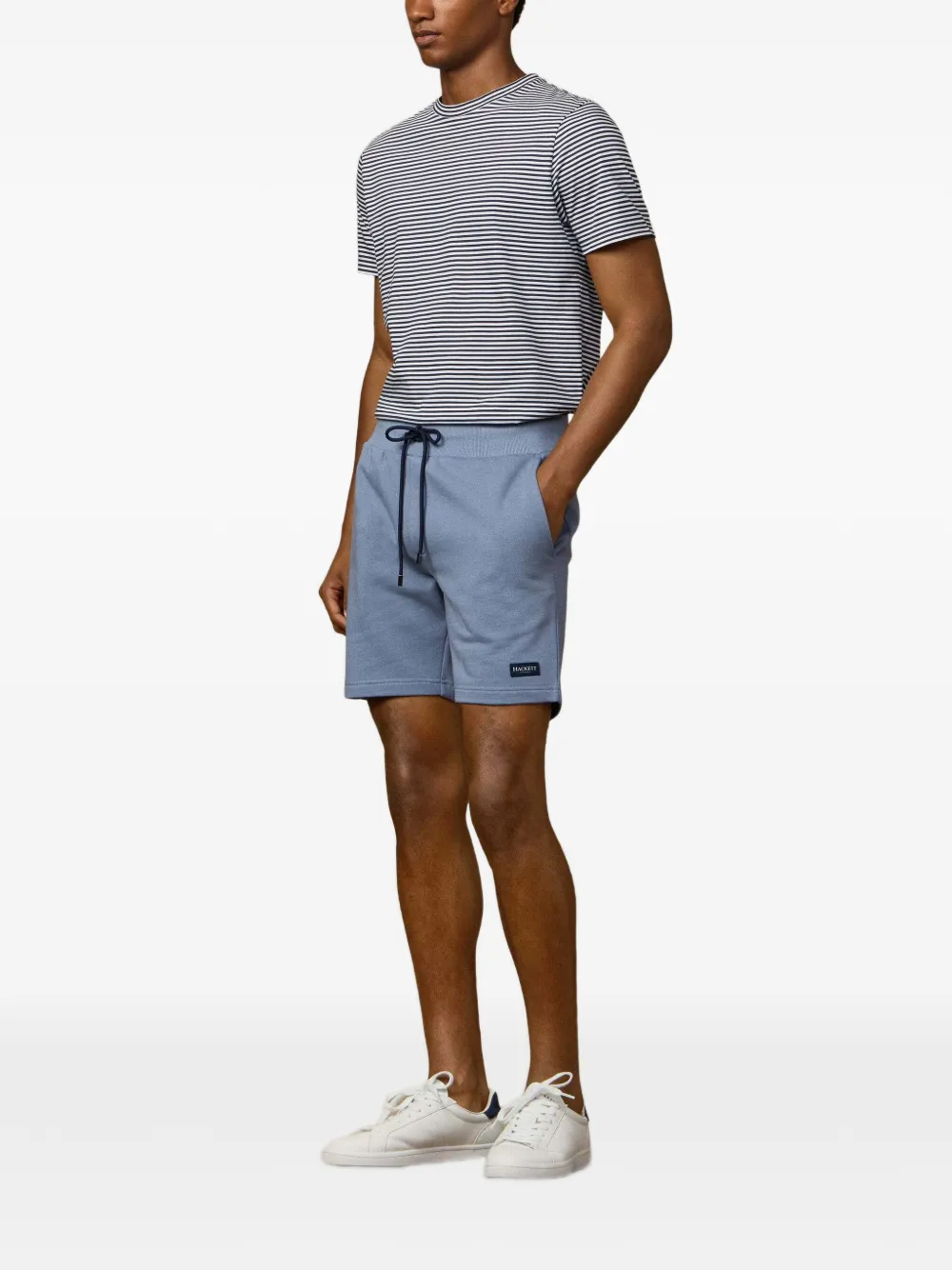 Hackett London Shorts met logopatch Blauw