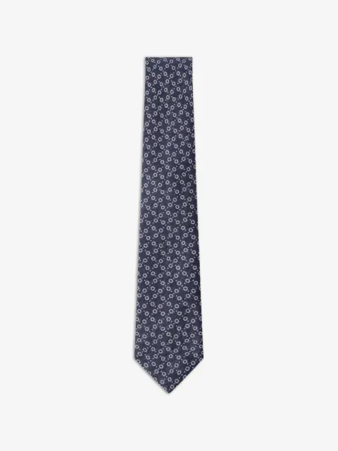 Hackett London Natte Circle dot-pattern silk-blend tie