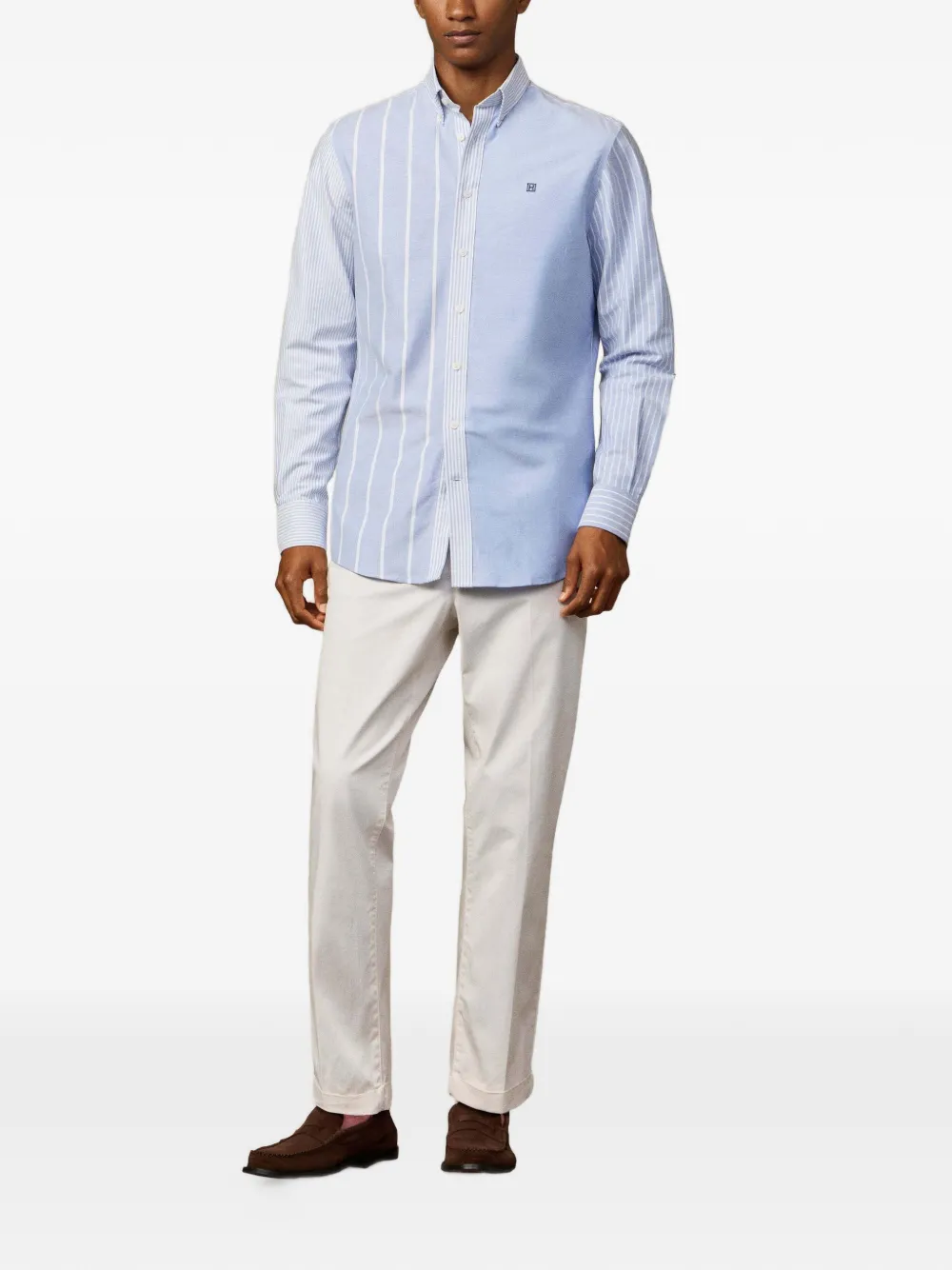 Hackett London Heritage Oxford overhemd met patchwork en knopen Blauw