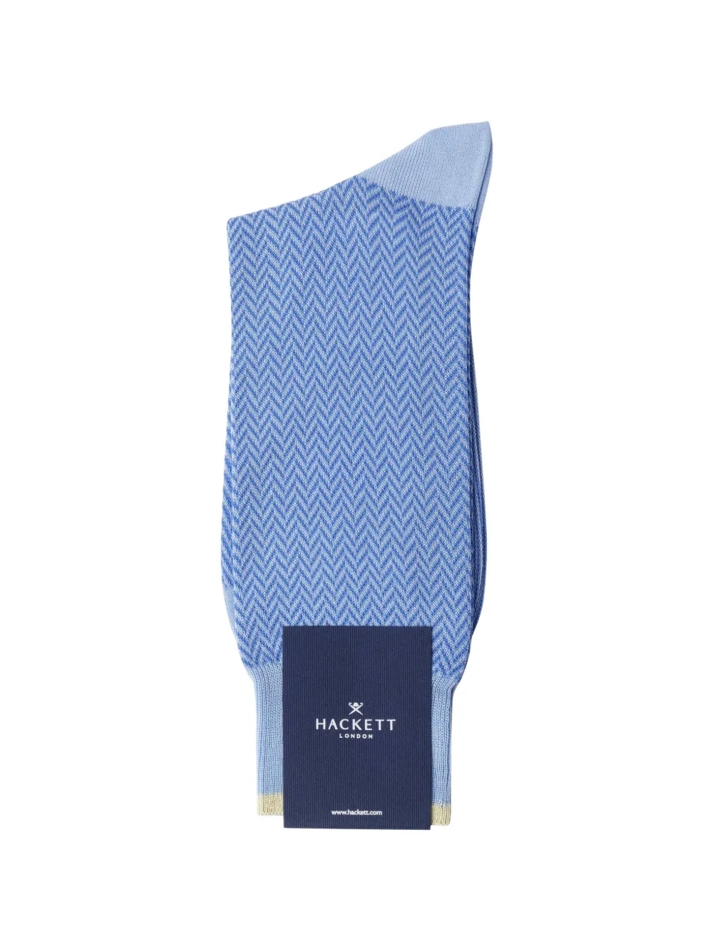 Hackett London Herringbone-pattern Socks In Blue