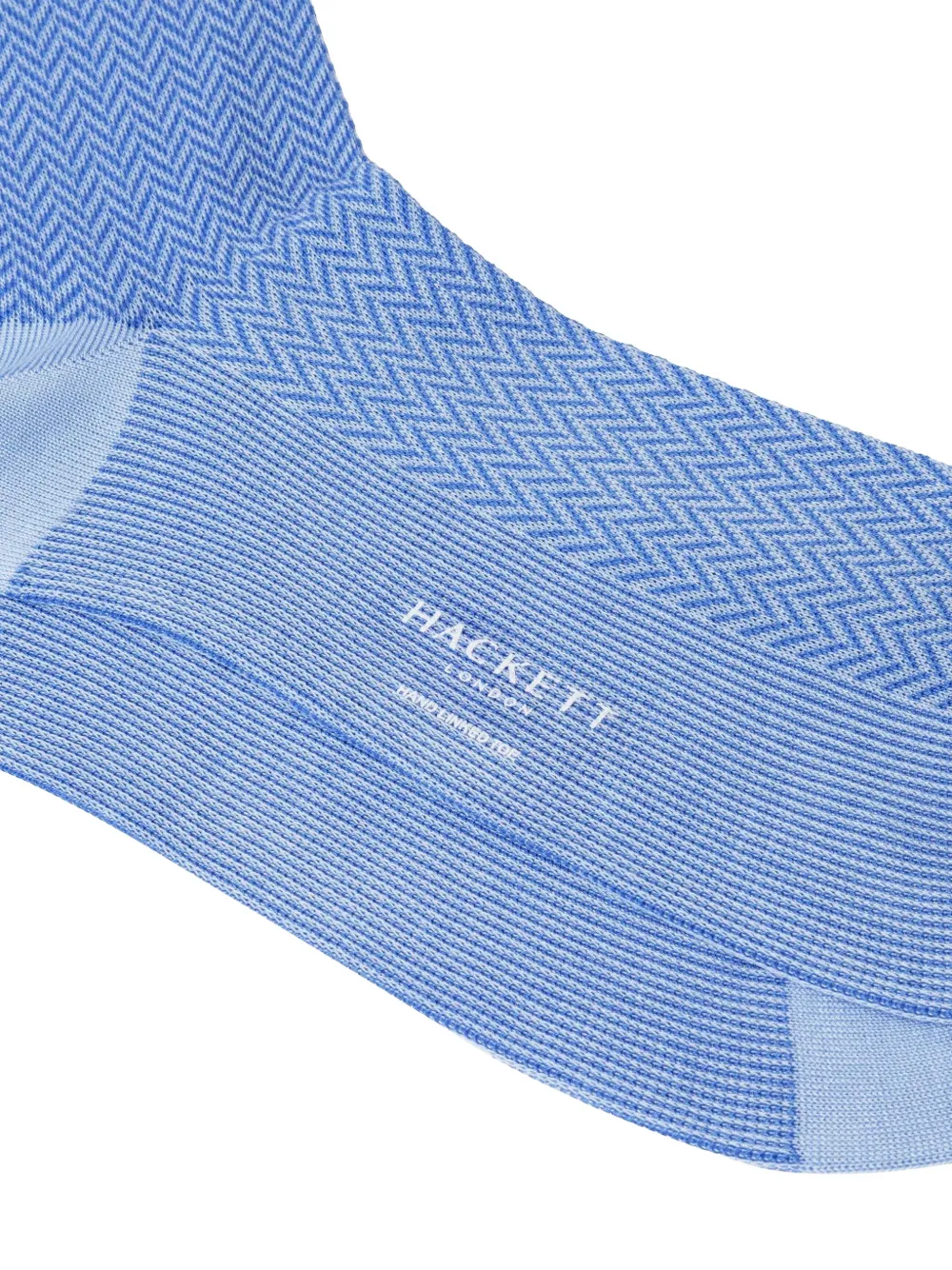 Hackett London Herringbone-pattern Socks In Blue