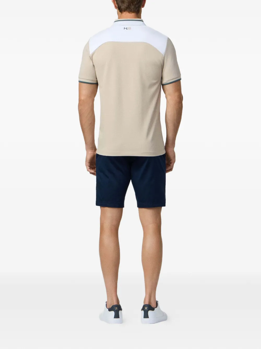 Hackett London Poloshirt met colourblocking Beige