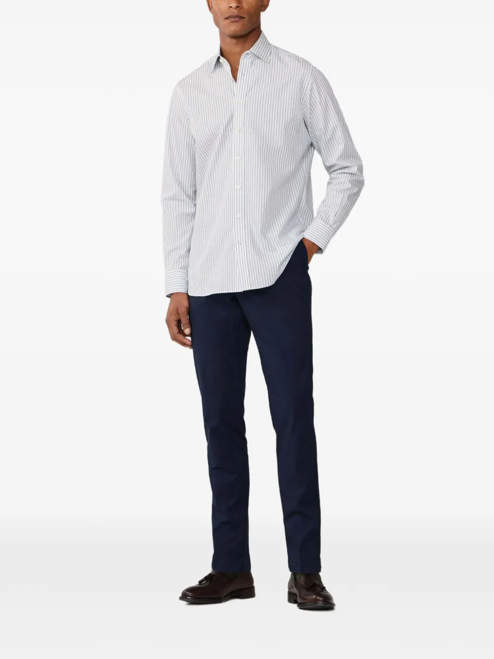 Hackett Striped-pattern Shirt In White