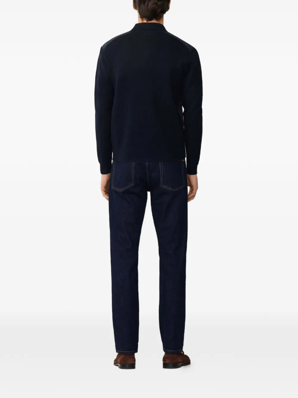 Hackett London Hybride jack met stiksel Blauw