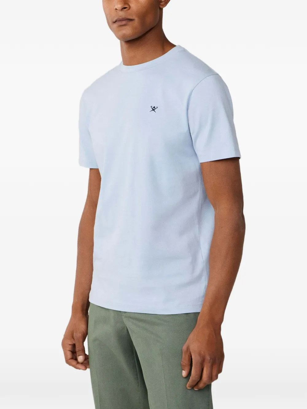 Hackett Logo-embroidered T-shirt In Blue