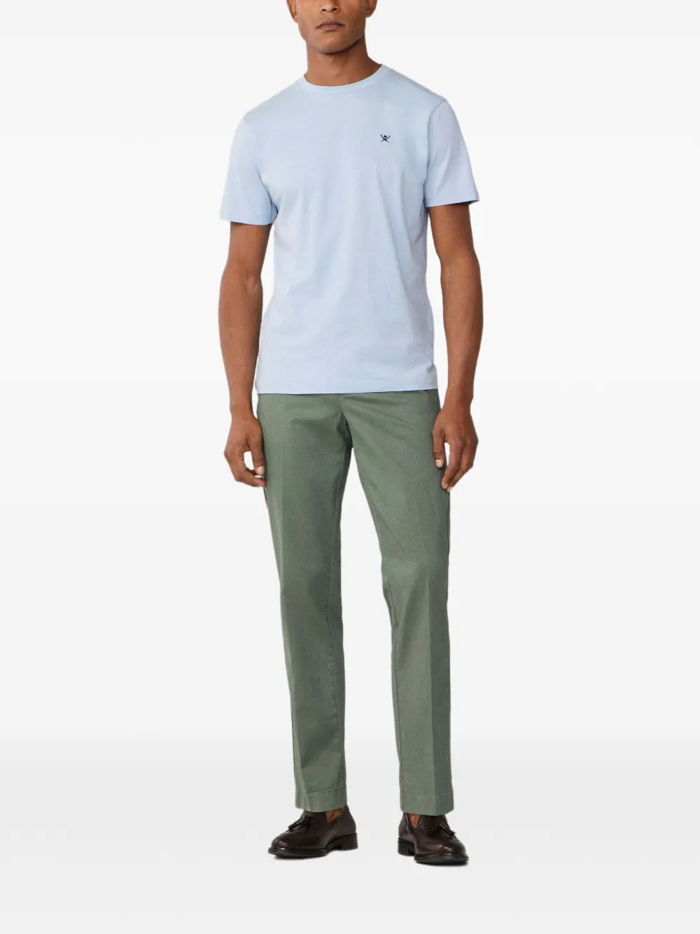 Hackett Logo-embroidered T-shirt In Blue