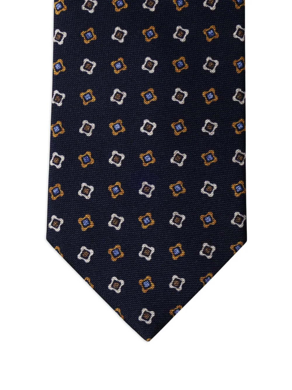 Hackett Geometric-pattern Silk Tie In Black