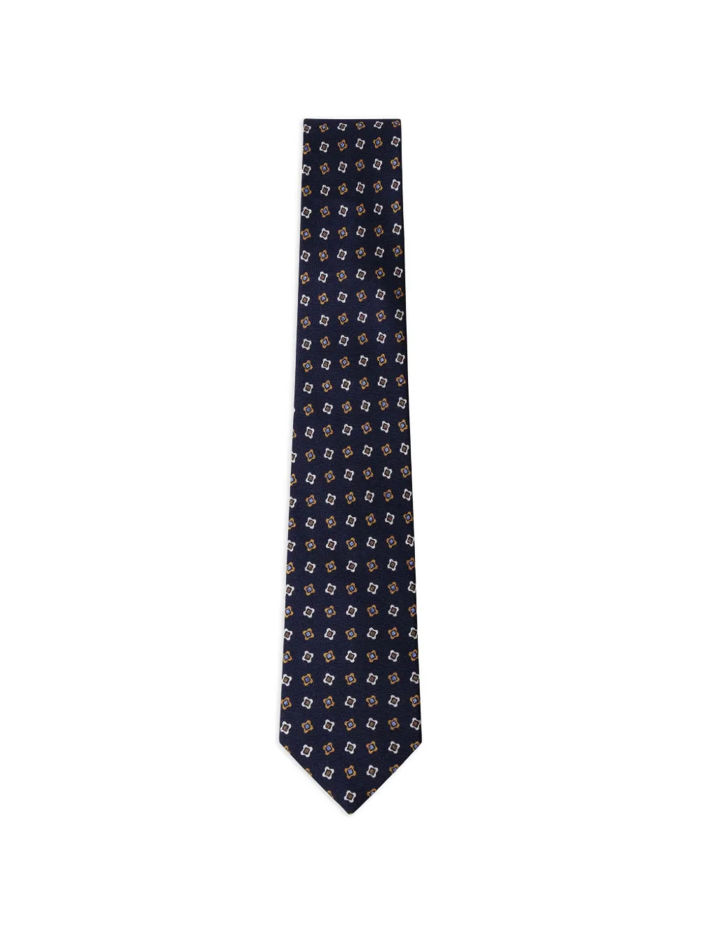 Hackett Geometric-pattern Silk Tie In Black