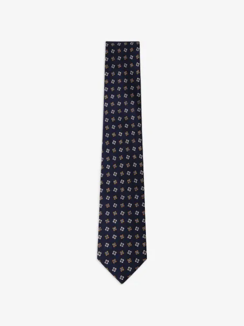 Hackett London 几何图案真丝领带