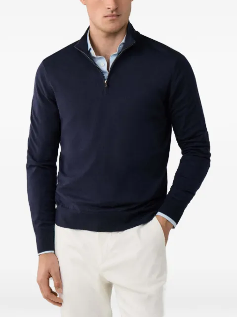 Hackett London half-zip elbow-patch sweater