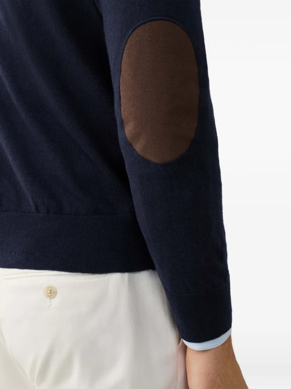 Hackett Half-zip Elbow-patch Sweater In Blue