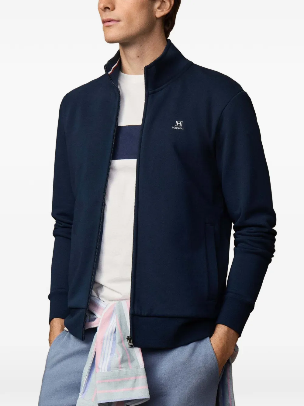 Hackett London Heritage sweater met rits Blauw